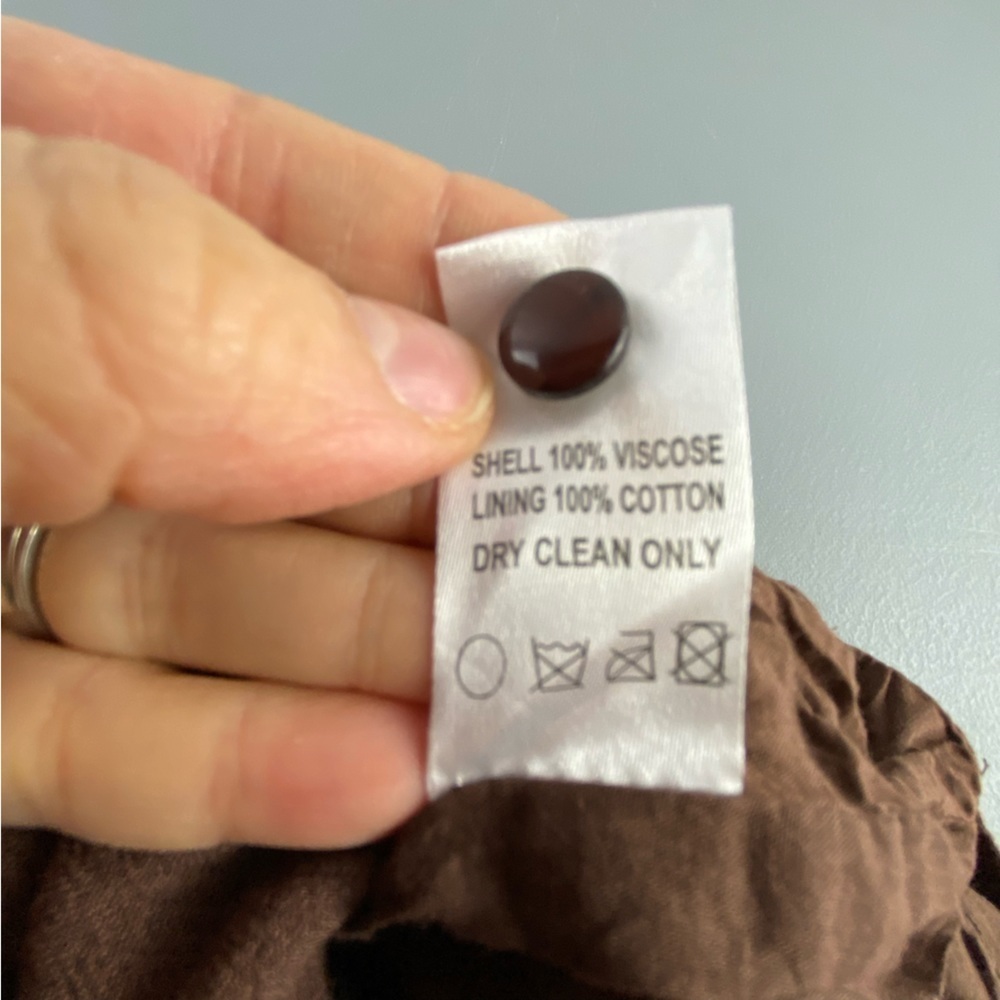 Judith March Peasant Bohemian Tab Sleeve Brown Embroidered Floral Swing Dress, M - Picture 6 of 9